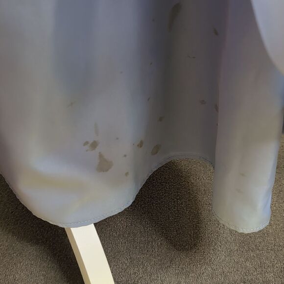 Alfred Angelo Vintage size 14 Style 6625 Color Rivera Sky Spaghetti Strap Dress - Picture 5 of 11